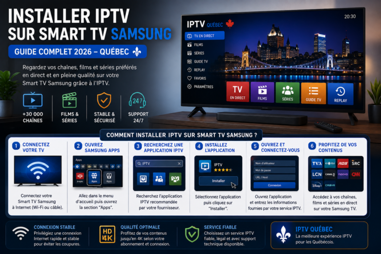 Installer IPTV sur Smart TV Samsung – guide complet IPTV Québec 2026