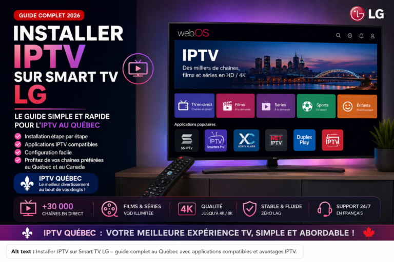Installer IPTV sur Smart TV LG – guide IPTV Québec 2026