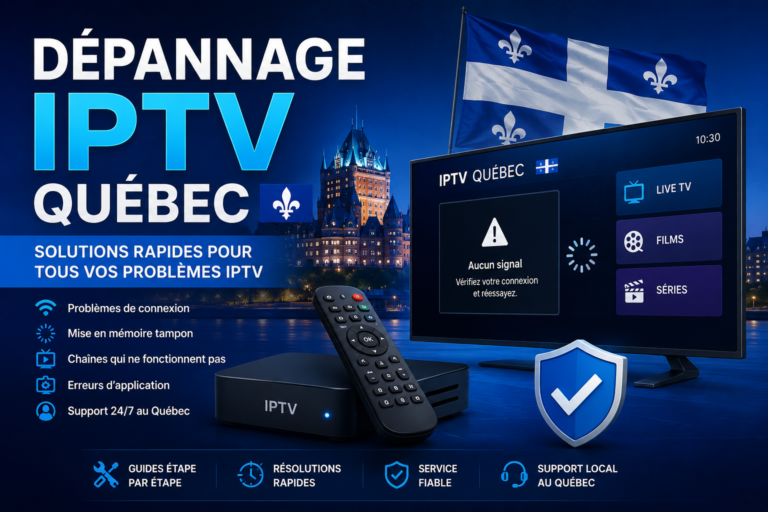 Dépannage IPTV Québec – solutions aux problèmes de connexion, buffering et chaînes IPTV