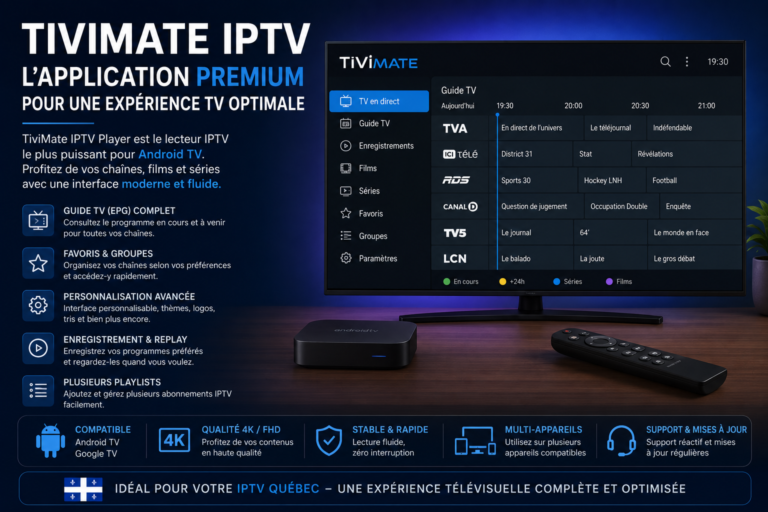 TiviMate en 2026 Premium – application IPTV Québec sur Android TV