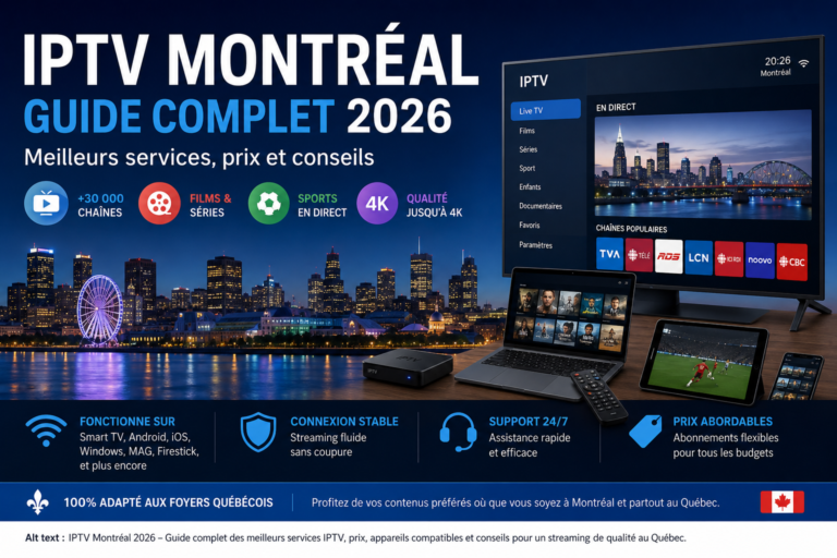 IPTV Montréal 2026 – Guide complet des meilleurs services IPTV, prix et conseils au Québec