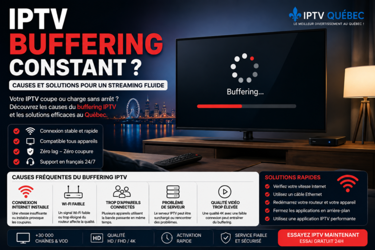 buffering IPTV Québec – causes et solutions pour éviter les coupures et améliorer la stabilité IPTV