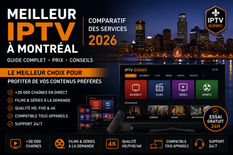 Meilleur IPTV Montréal 2026 – comparatif IPTV Québec