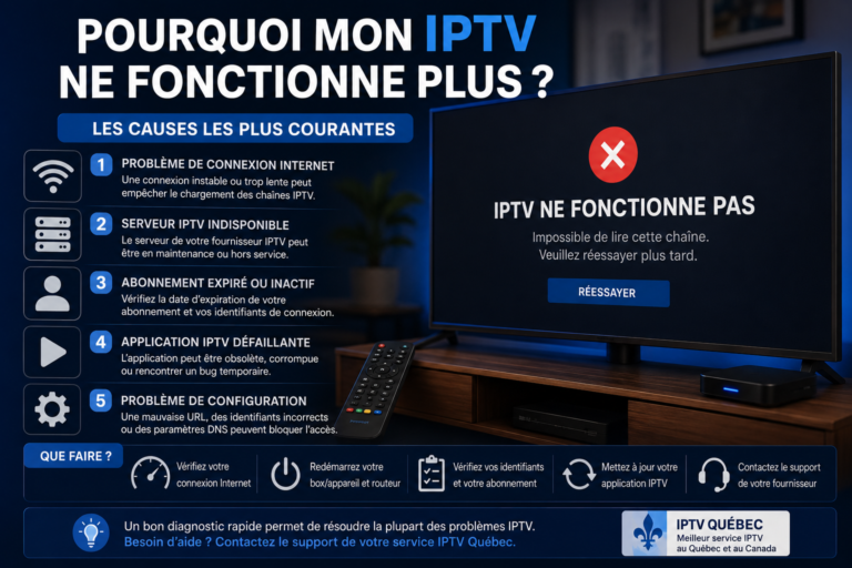 IPTV qui ne fonctionne pas : causes et