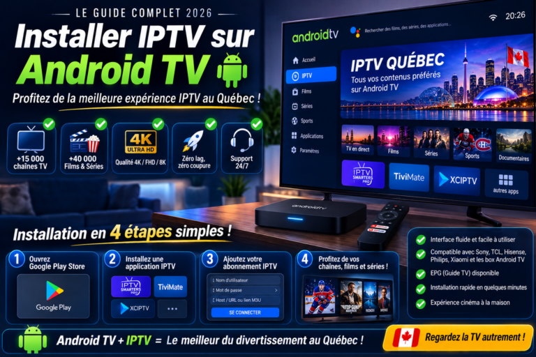 Installer IPTV sur Android TV – Guide IPTV Québec 2026